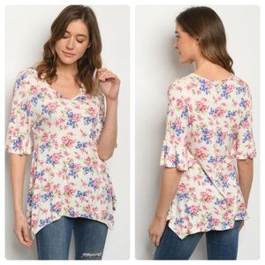 Beautiful Ivory Floral Top